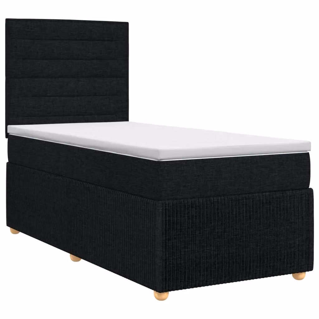 Letto box spring con materasso vidaXL in tessuto nero L: 90 cm, P: 200 cm – 2