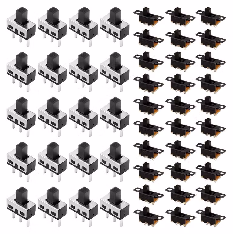 Set di interruttori a levetta miniaturizzati, 50 pezzi, 3 poli, SPDT, 2 posizioni
