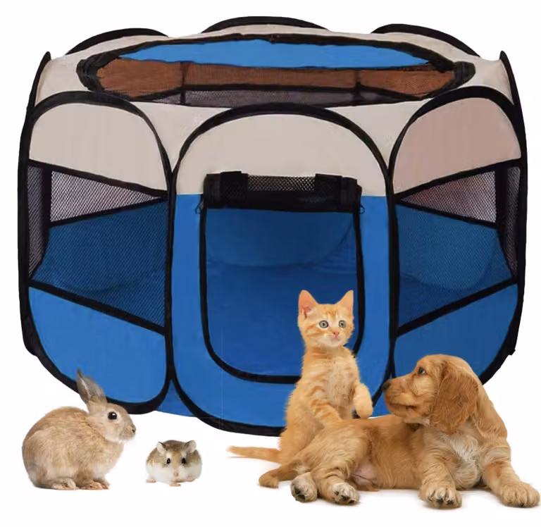Spazio gioco portatile per cani, dimensioni 74 x 74 x 43 cm