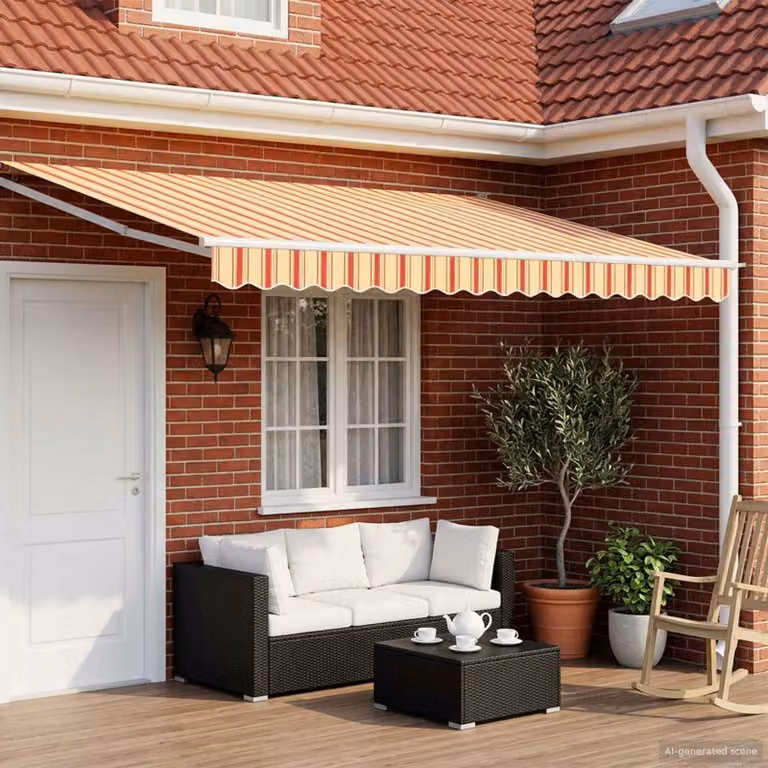 Tettuccio elettrico retrattile vidaXL multicolore in poliestere e alluminio L: 4 m, P: 3 m