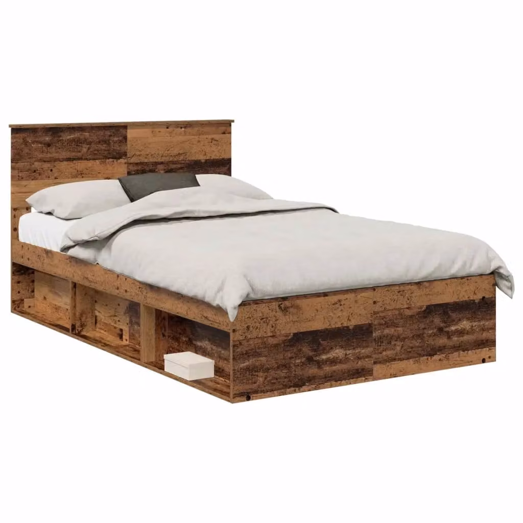 Struttura del letto con testiera vidaXL in legno marrone L: 138 cm, P: 200 cm, H: 90 cm – 2