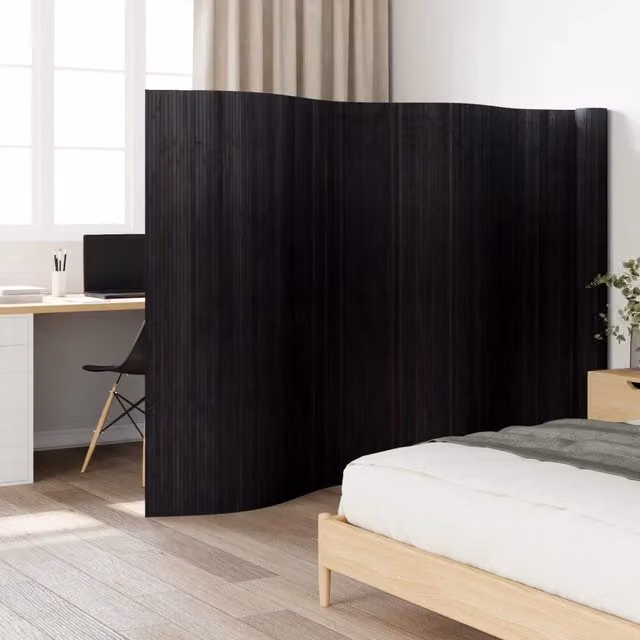 Divisorio Ambienti vidaXL in Bambù Nero per Soggiorno e Camera da Letto, Altezza: 165 cm, Larghezza: 800 cm