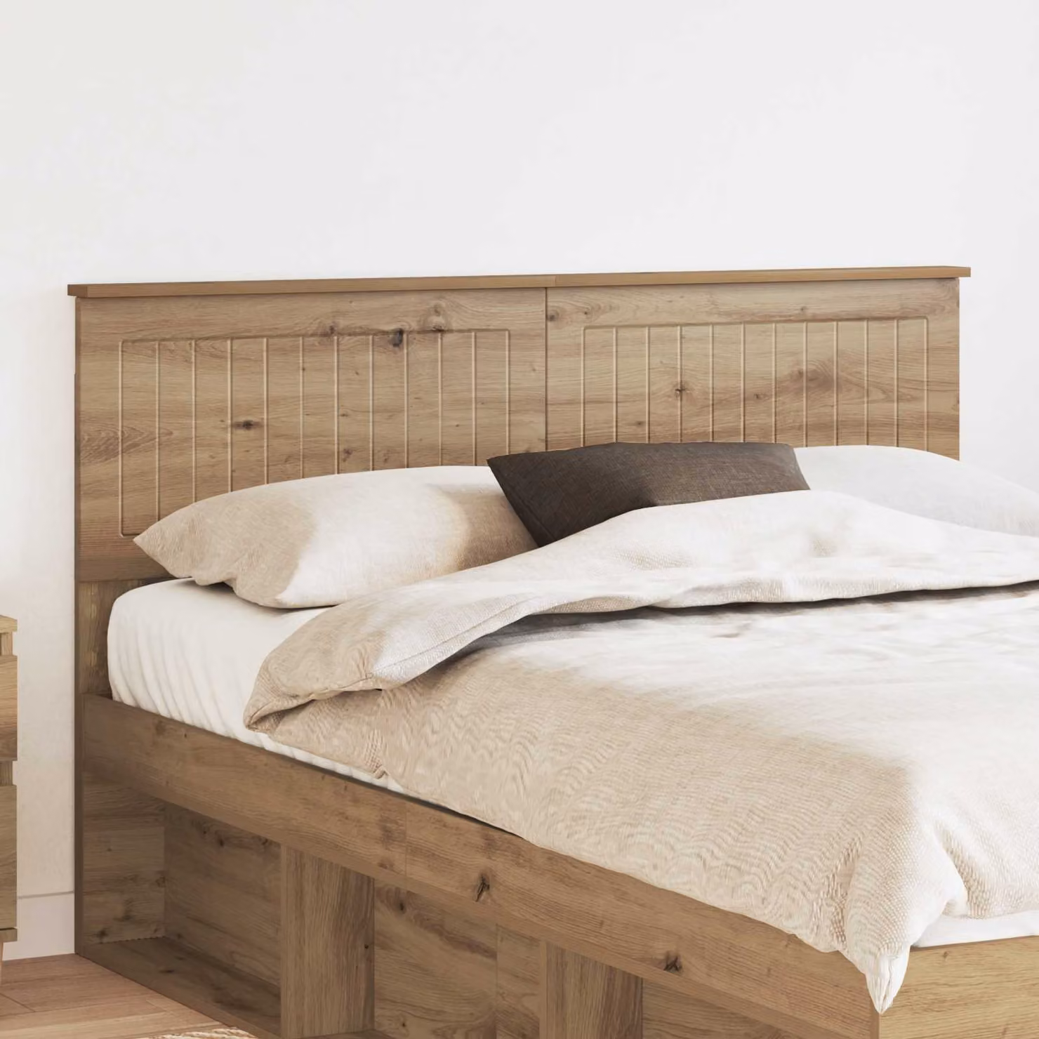 Testiera per letto vidaXL in legno ingegnerizzato rovere, stile moderno, colore marrone