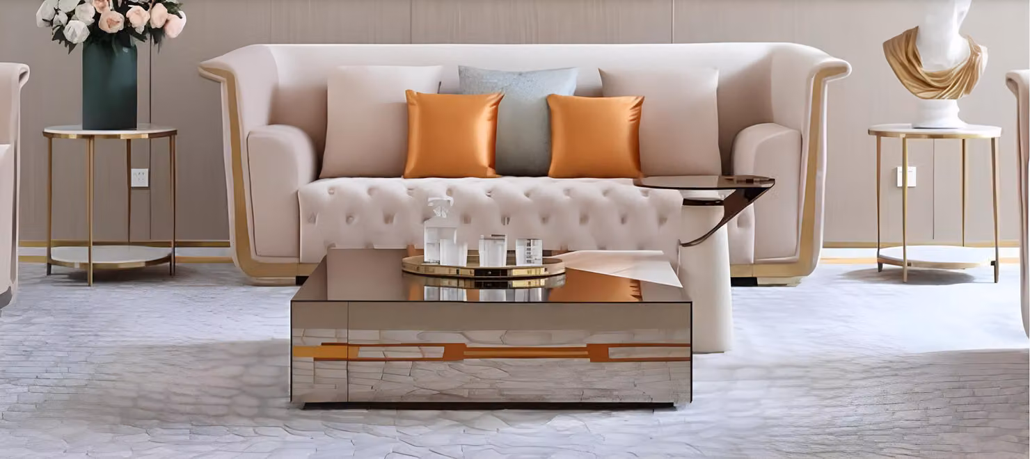 Designer Modern Couchtisch Beistelltisch Sofa Marmor Tisch Glas Kaffeetisch