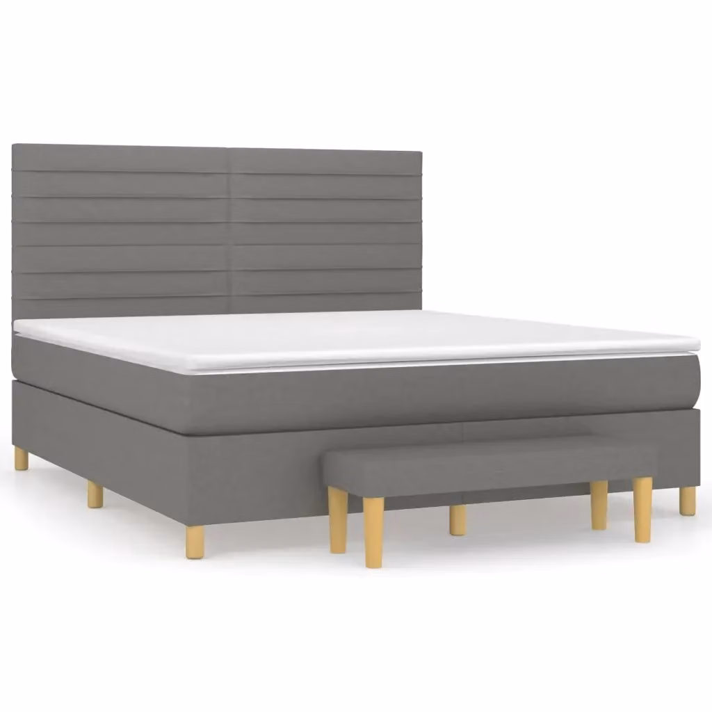 Letto Ibrido con Giroletto a Molle e Materasso vidaXL, Grigio e Bianco, L/P/H: 160 x 200 x 128 cm – 2