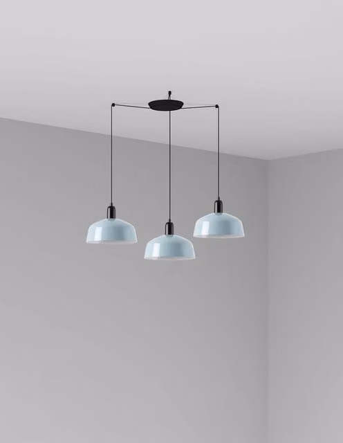 TATAWIN M metallo 3L Lampada a sospensione blu grigiastro
