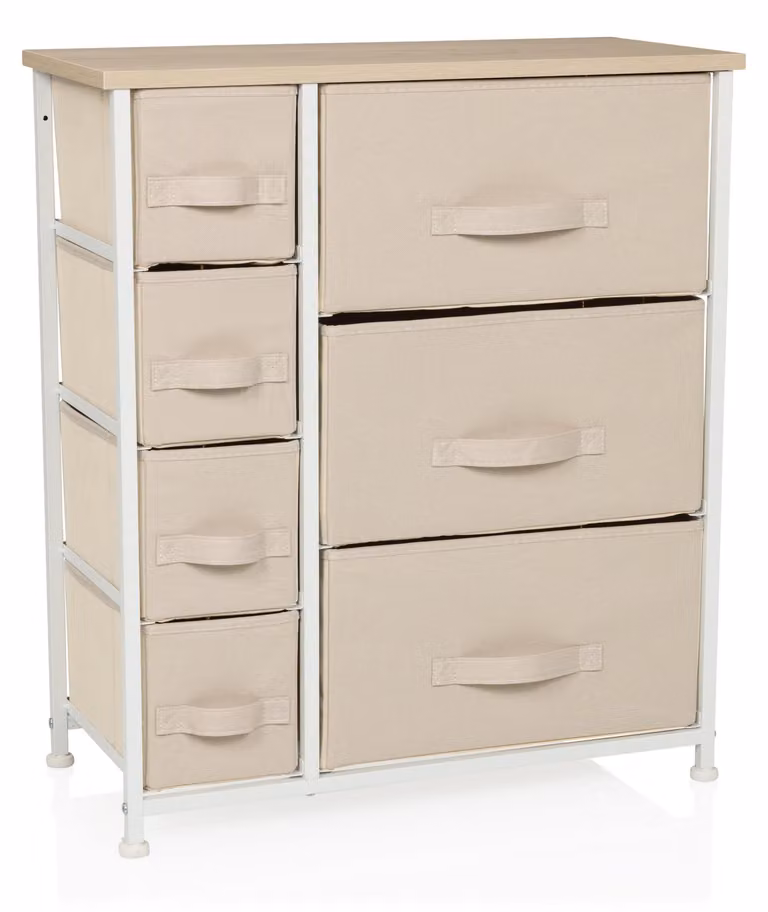 hjh LIVING Cassettiera con 7 cassetti FOLDRESS B Mobile credenza 73,0 x 63,5 x 30,0 cm