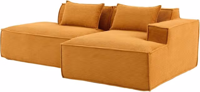 Divano in tessuto economico 235 cm con due cuscini e molle insacchettate, design semplice e moderno per appartamenti e uffici
