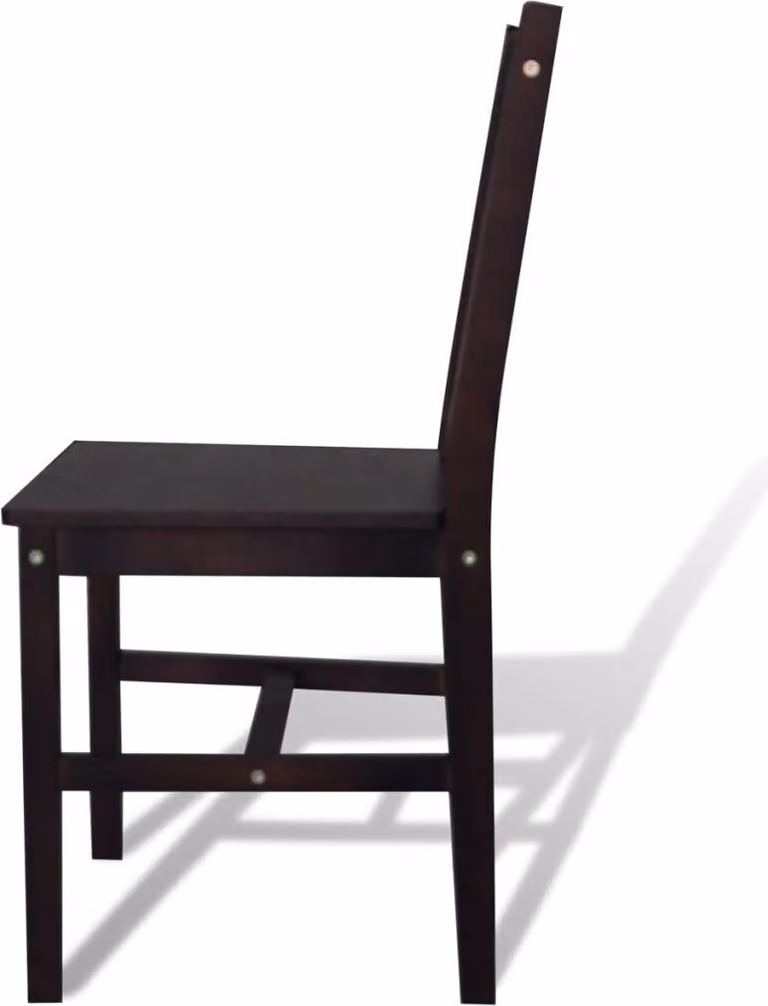 vidaXL Sedie da pranzo 4 pz. Legno di pino marrone scuro