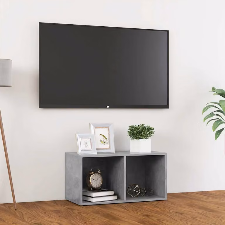 Mobile Porta TV vidaXL in Legno e MDF Grigio Cemento L 72 cm x P 35 cm x H 36,5 cm