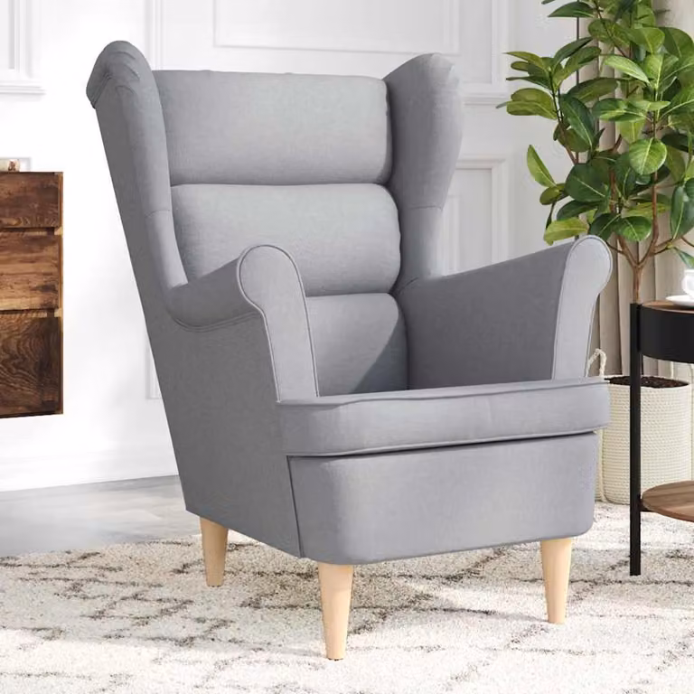 Maison Exclusive - Poltrona grigio chiaro, dimensioni 74x84x100 cm, rivestimento in tessuto