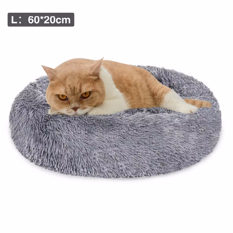 Jopassy cane letto peluche posto letto cane cuscino gatto lavabile antiscivolo confortevole 60cm grigio chiaro