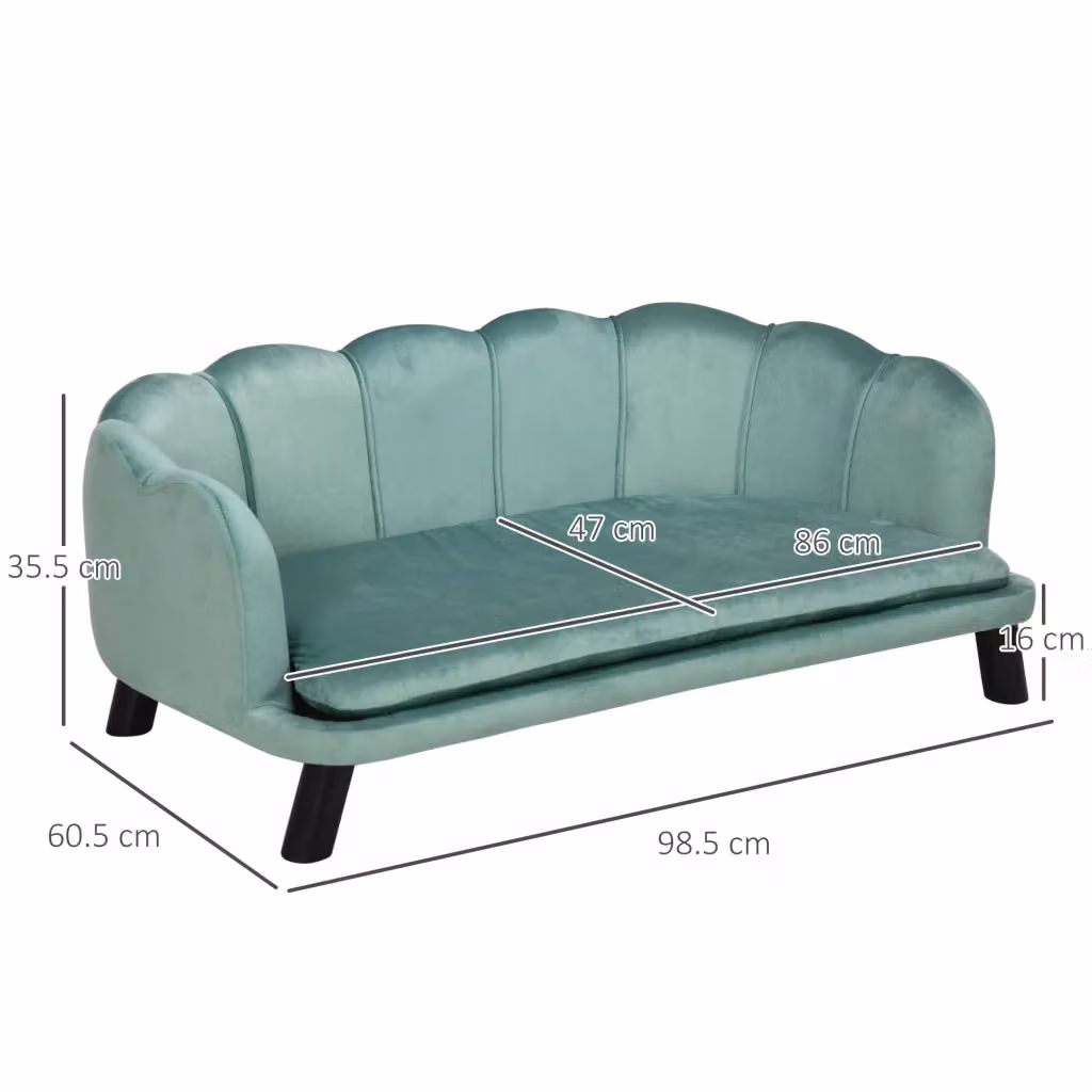 Divano per cani REDOM verde in poliestere L: 98,5 cm, P: 60,5 cm, H: 35,5 cm – 2