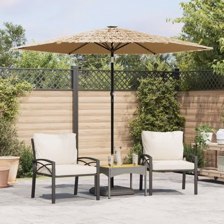 Maison Exclusive - Ombrellone con palo in acciaio, color marrone, dimensioni 268x268x226 cm