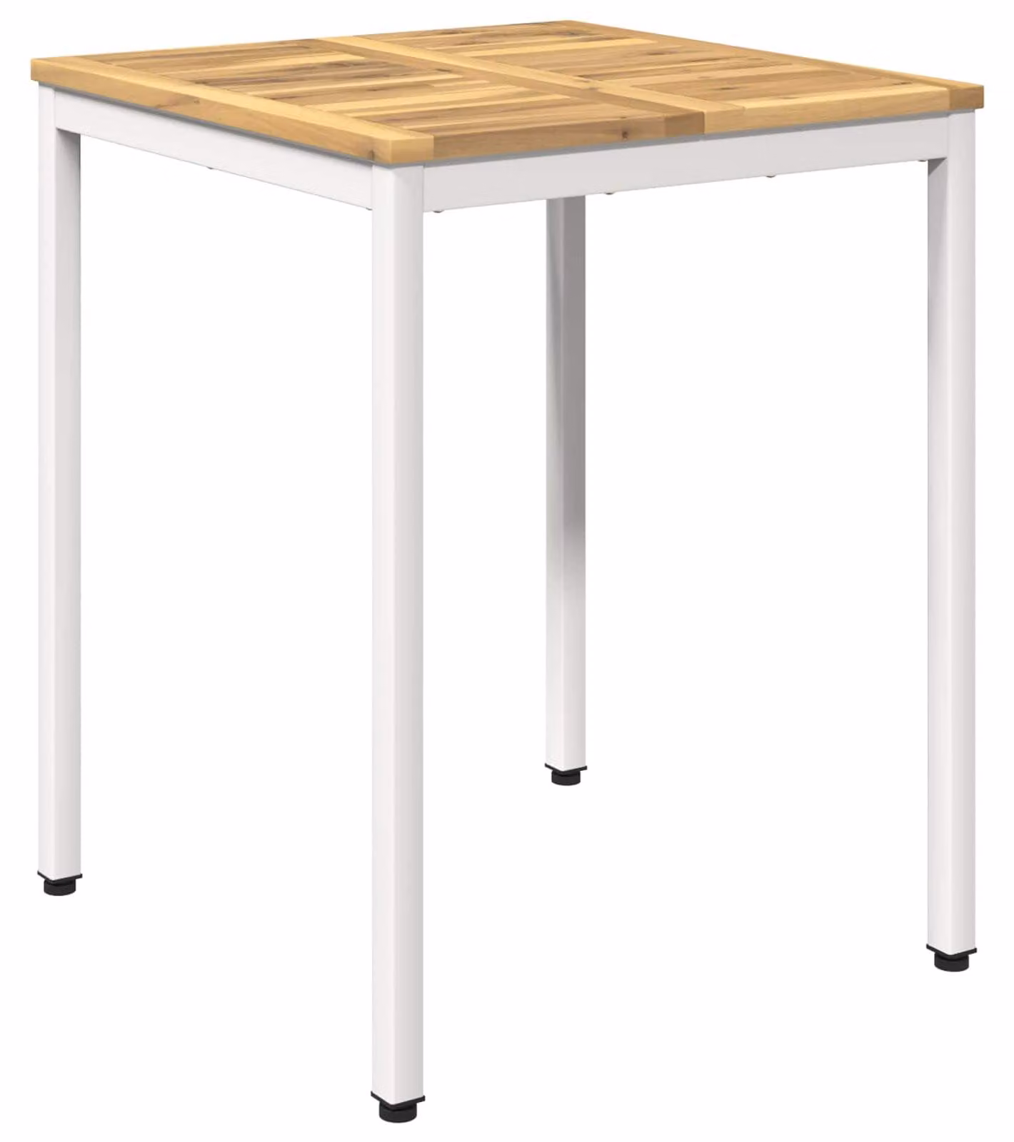 Tavolo da giardino bianco, dimensioni 60 x 60,5 x 75 cm, in legno massello di acacia