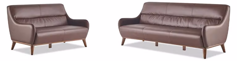 Klassisch 3-Sitzer 2-Sitzer Braun Sofa-Set Sofagarnitur Couch Ledersofas