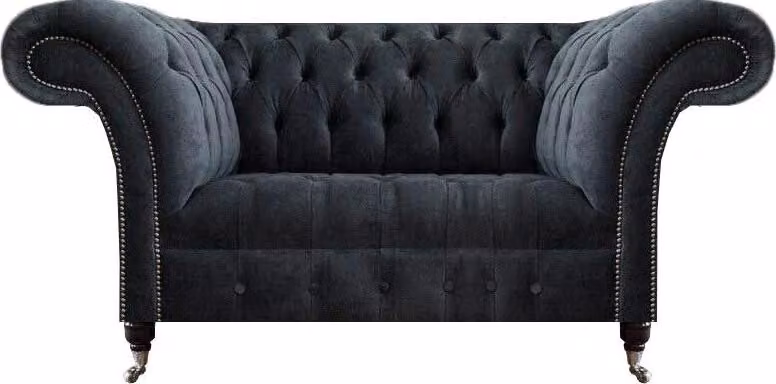 Wohnzimmer Grau Zweisitzer Sofa Couch Luxuriöse Textil Polstermöbel