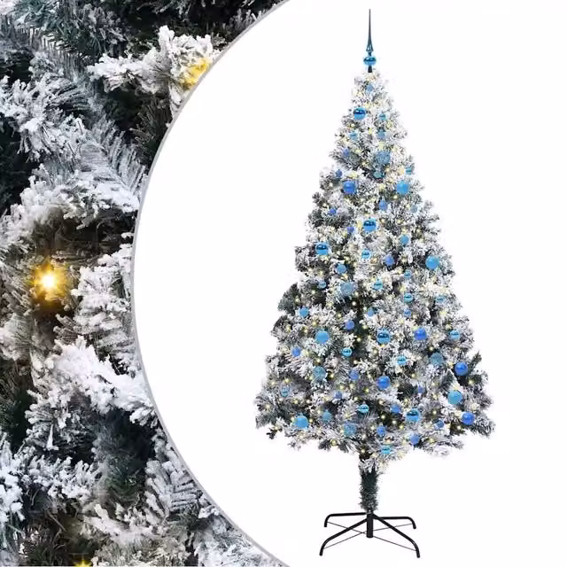 Albero di Natale artificiale moderno vidaXL bianco con 300 LED luce bianca calda, Altezza: 240 cm