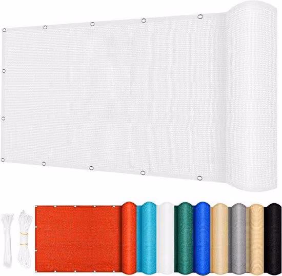 Tenda a rullo per esterni - Tessuto in HDPE - 50 x 220 cm - Bianco