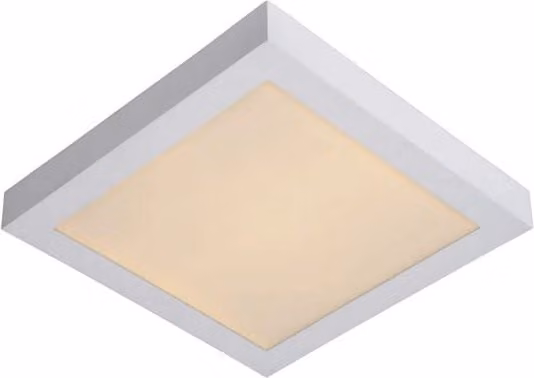 Plafoniera LED Lucide Brice quadrata bianca, 30W, 3000K, IP44, L: 30 cm
