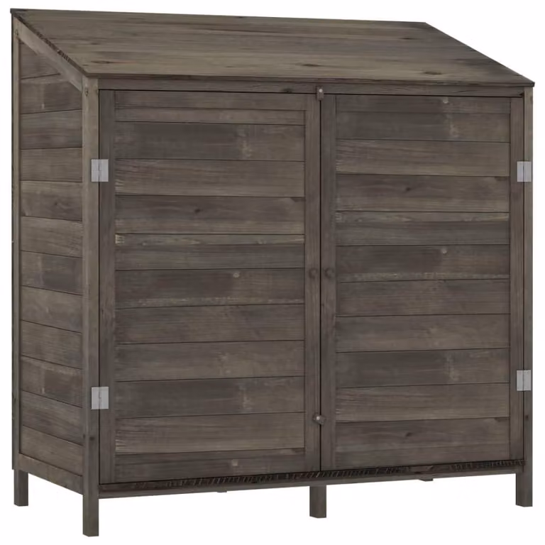 Casetta da giardino in legno, colore antracite - 102 x 52 x 112 cm - Realizzata in legno di abete massello