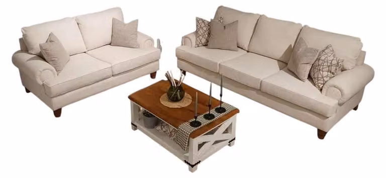 Modernes 2-teiliges Wohnzimmer-Set: 3-Sitzer und 2-Sitzer in Grau