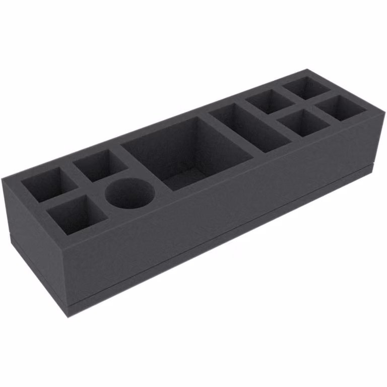 Inserto in schiuma 295x90x60 mm con 10 scomparti per giochi da tavolo