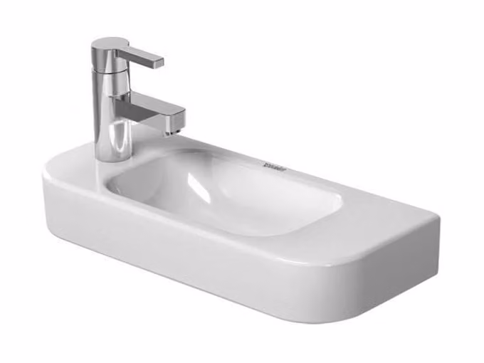Lavabo Duravit HAPPY D.2 senza sfioratore, con foro per rubinetto, 500 x 220 mm, 1 foro per rubinetto a destra bianco