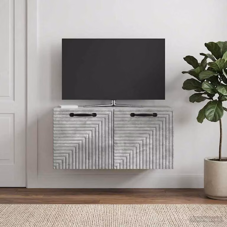 vidaXL Mobile Porta TV da Muro Moderno Grigio Cemento L: 59,5 cm, P: 31 cm, H: 30 cm
