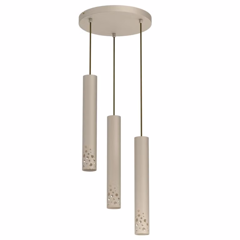 Lampada a sospensione tonda a 3 tubi Tibia Buble 3xGU10 8W Luminex, crema decorativa