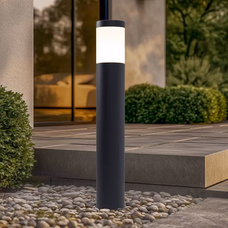 BEGA Lampioncino da giardino 84417 K3, Nero, Alluminio, Lampada LED da esterni