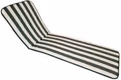 Cuscino per lettino Olibò in misto cotone a righe verdi e bianche, L/P/H: 58 x 188 x 3 cm