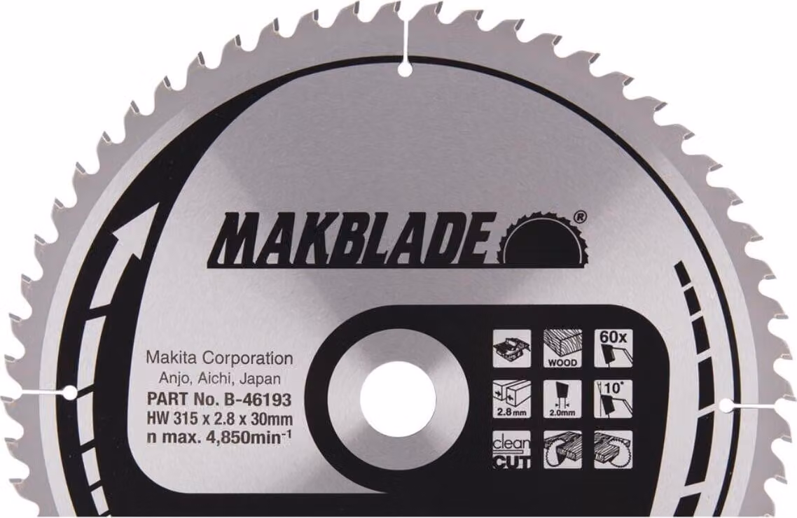 Lama per sega circolare Makita, MAKBLADE, TCT TCT - 315 x 30 mm - 60 denti - legno