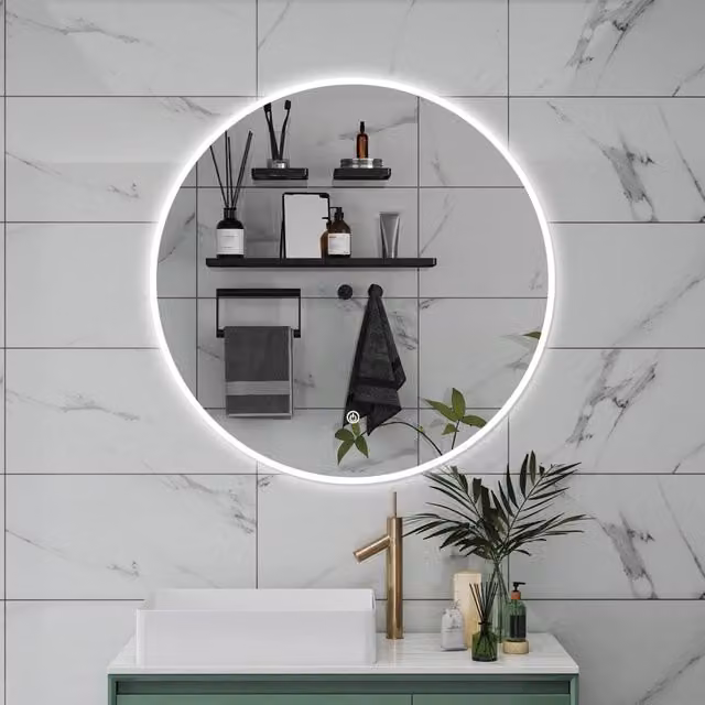 Specchio da bagno AICA con luce LED dimmerabile, interruttore touch e funzione antiappannamento, L 70 cm x H 70 cm