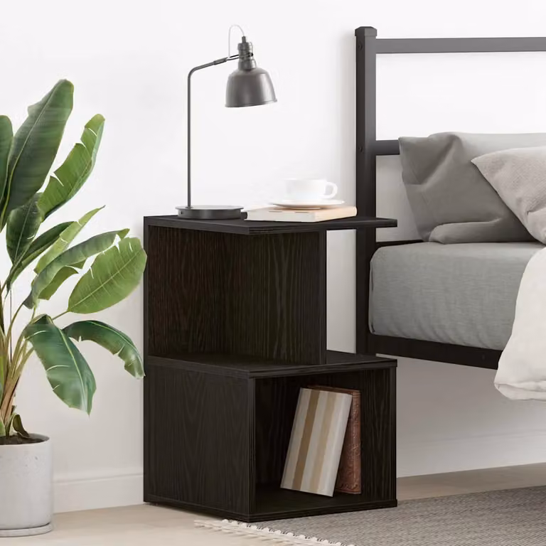 vidaXL Armadio da Notte Moderno in MDF Nero Opaco L/P/H: 35 x 35 x 55 cm