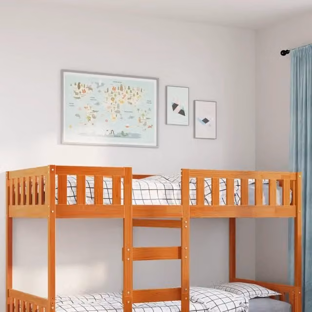 Letto Bambini senza Materasso Marrone Cera 90x200 cm Legno Pino 855017