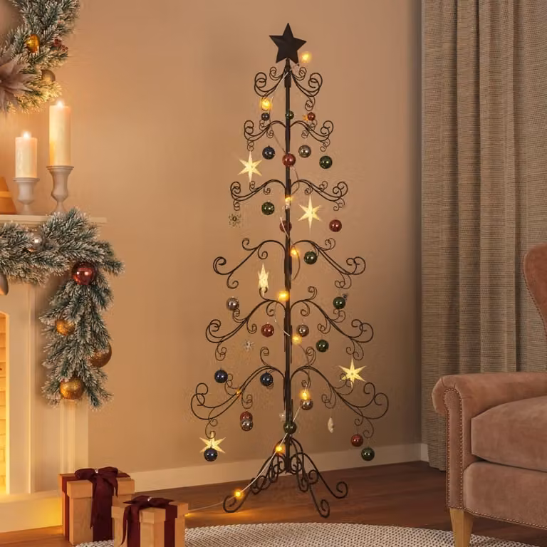 Maison Exclusive - Albero di Natale in metallo per decorazioni Nero 180 cm