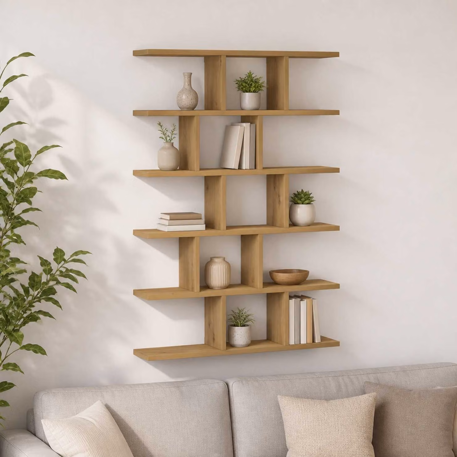 Scaffale da parete moderno vidaXL in legno marrone L: 70 cm, P: 17 cm, H: 101 cm