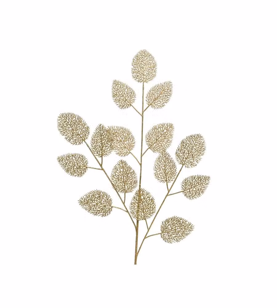 Kaemingk Stelo Foglie Oro 35x88 cm - Ramo Decorativo Plastica