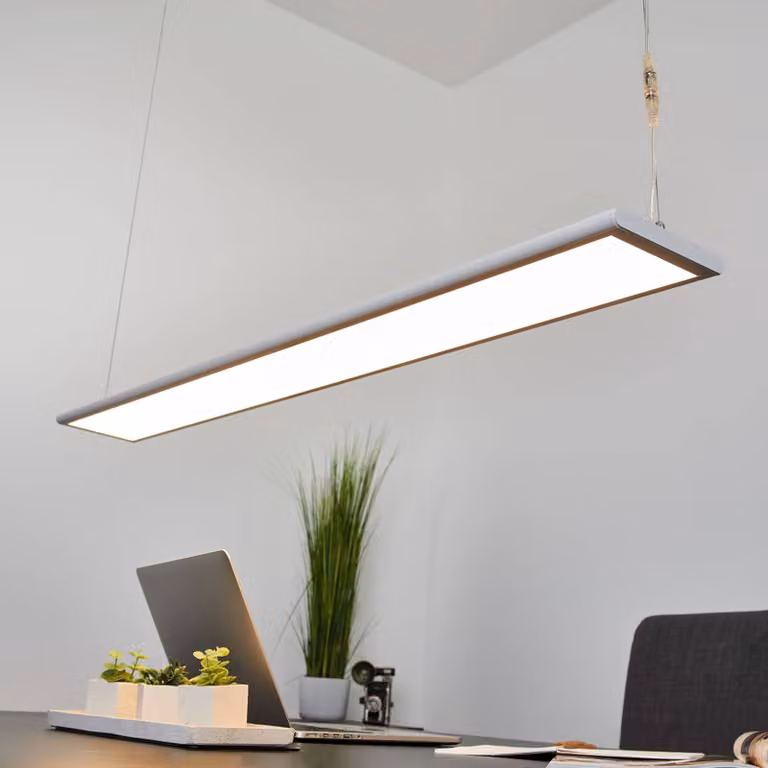 Arcchio Lampada LED a sospensione da ufficio Samu, up/down, dimmerabile, Samu Arcchio, dimmerabile, Bianco / Opale, Studio / Ufficio, Plastica, Moderno