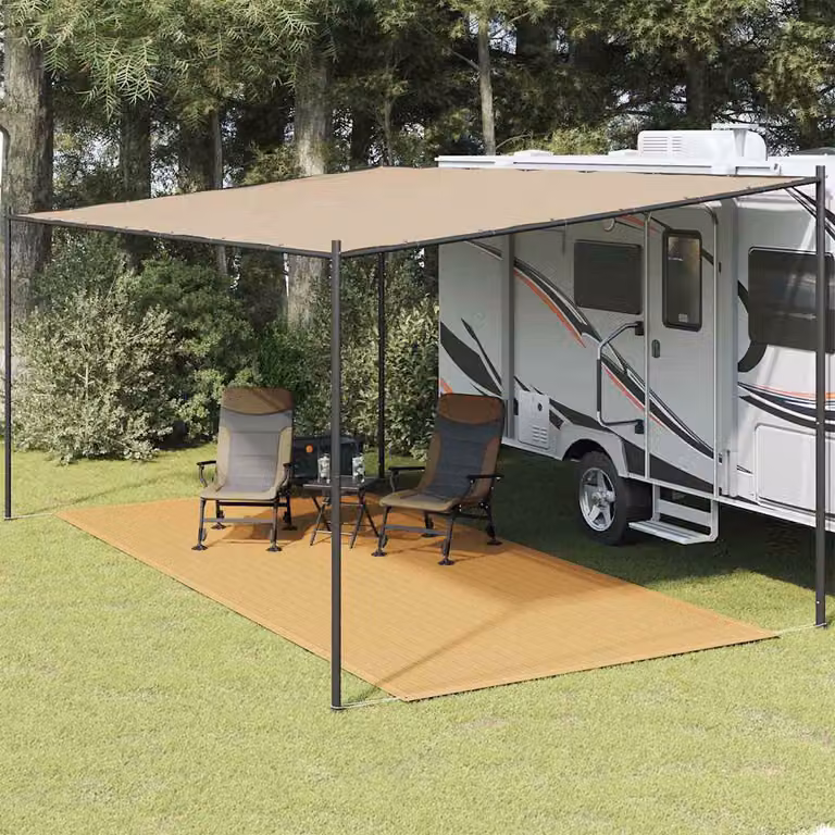 Tappeto da tenda vidaXL colore sabbia/marrone, L 250 cm x P 500 cm, in polipropilene resistente ai raggi UV