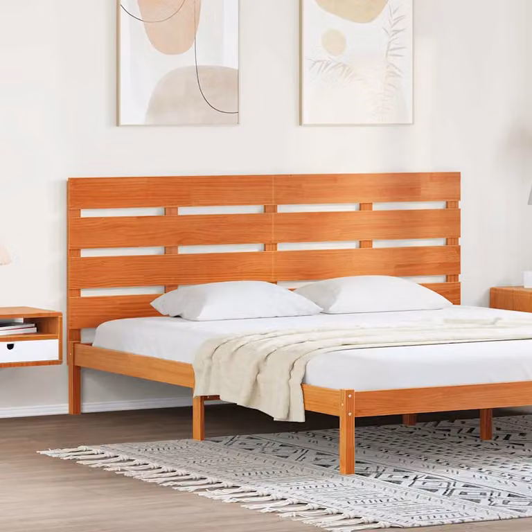 Testiera per letto vidaXL in pino massello marrone cerato L: 200,5 cm, P: 3 cm, H: 80 cm