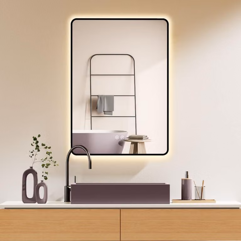 Specchio da bagno a LED, 50x70 cm, antiappannamento, interruttore touch, 2700-6500K
