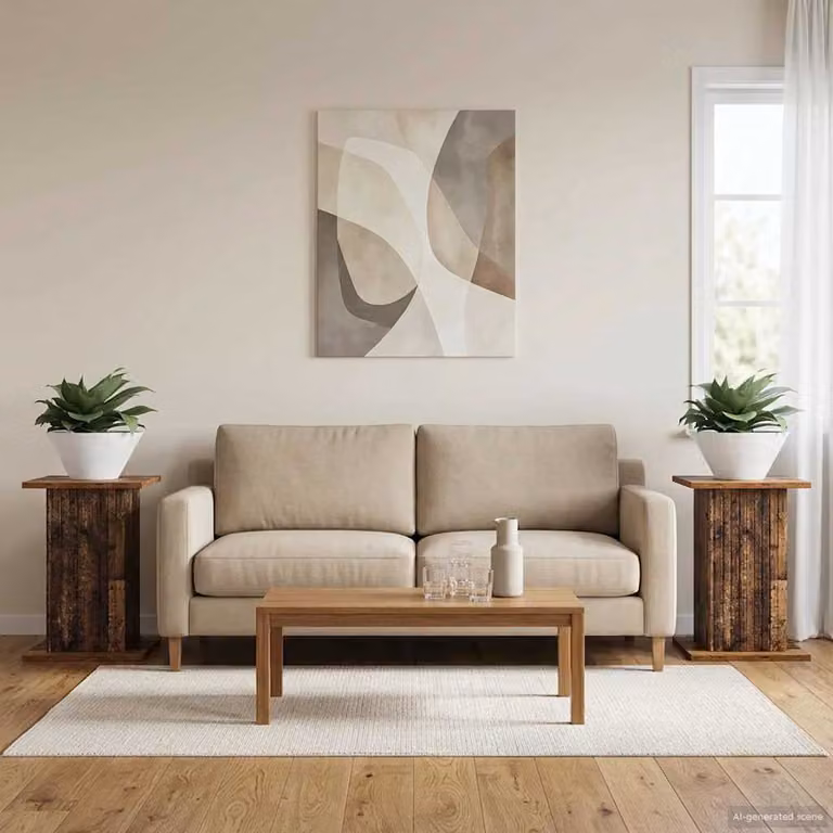 Set di 2 supporti per piante vidaXL in legno color marrone, L/P/H: 30,5 x 30 x 43 cm
