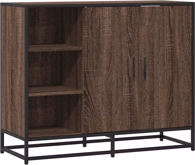 Credenza | Madia | Buffet da pranzo | Armadio da pranzo Rovere Marrone 92x35x76 cm in Legno Multistrato