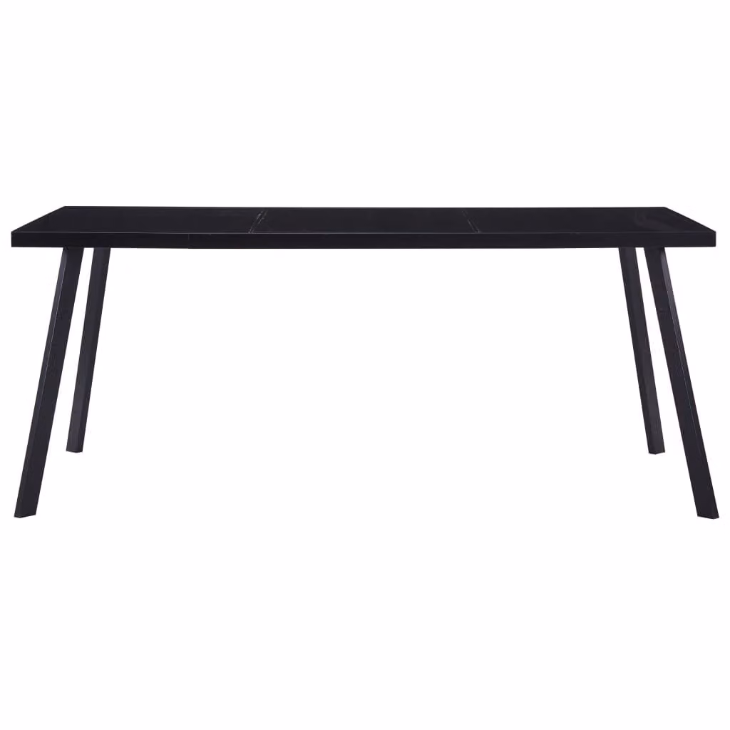 vidaXL Tavolo da pranzo nero 160 x 80 x 75 cm in vetro temperato