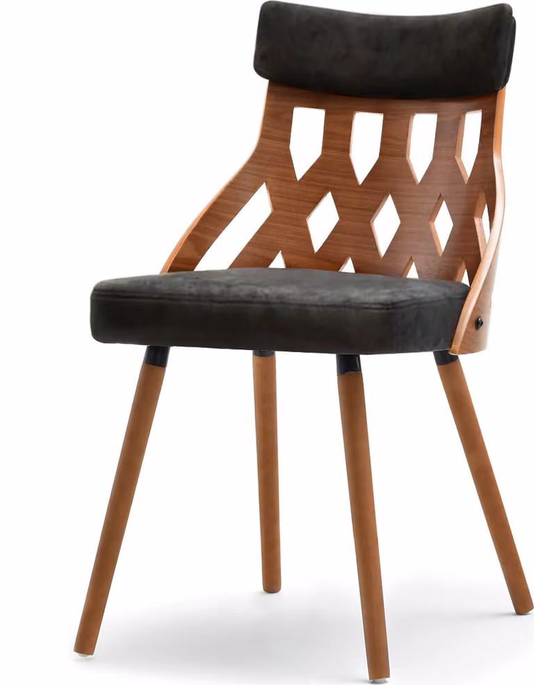 Sedia da pranzo di design PANAJOTA - noce / nero 2