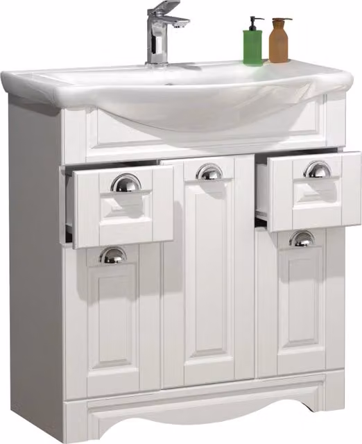 Quadro di Ezooza Set Bagno 2 Pezzi Mobile Extra Large e Lavabo , Bianco ,