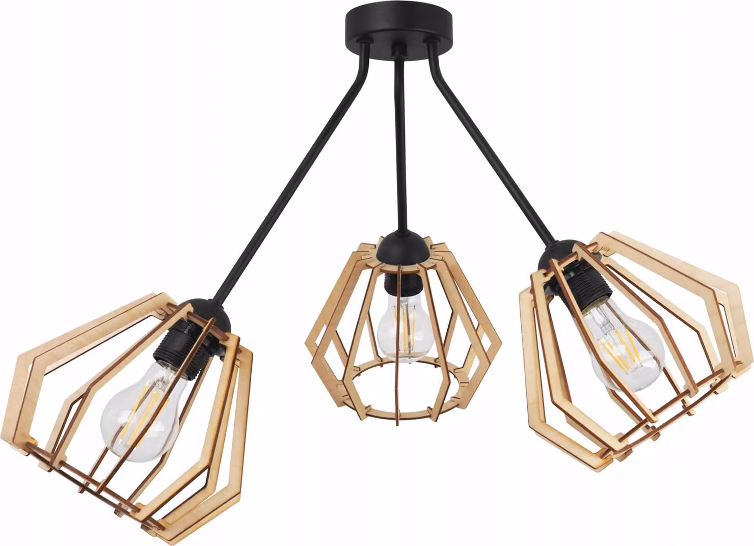 Lampada a sospensione Lampadario a soffitto in legno con LED - Lampada a sospensione moderna per soggiorno e sala da pranzo