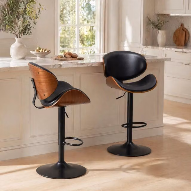 Set di 2 sedie da pranzo girevoli 44x41x75 cm, lino rosa, gambe in legno